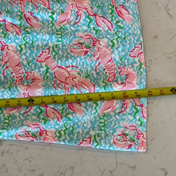 Lilly Pulitzer Pink & Turquoise Lace Up Dress with Lobster Print Women’s Size 4 - Picture 9 of 12